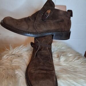 Goffredo Fantini Brown Suede Chuka, Ankle! Vintage Flat Boots 10/40